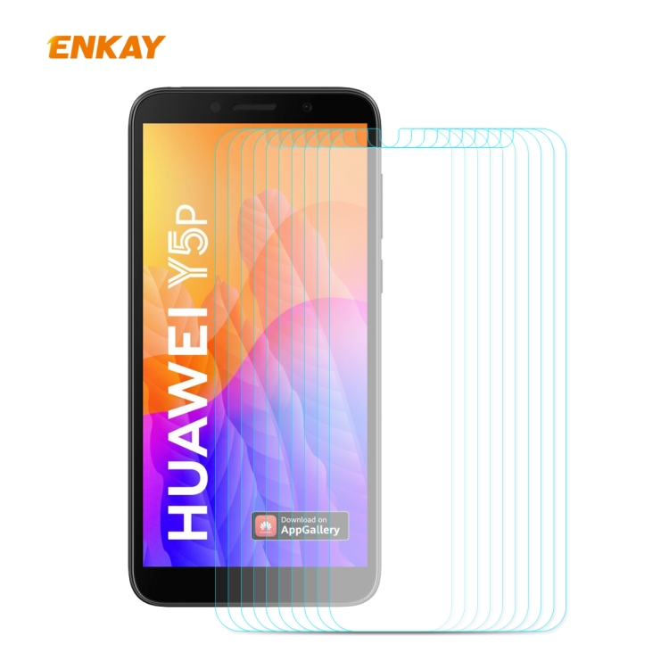 

For Huawei Y5p 10 PCS ENKAY Hat-Prince 0.26mm 9H 2.5D Curved Edge Tempered Glass Film