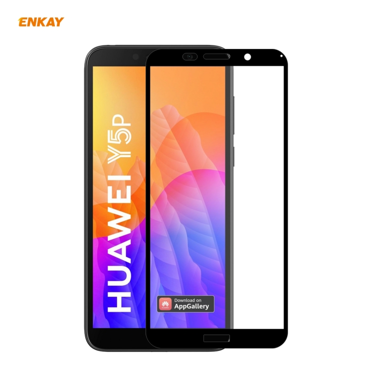 

For Huawei Y5p ENKAY Hat-Prince Full Glue 0.26mm 9H 2.5D Tempered Glass Full Coverage Film