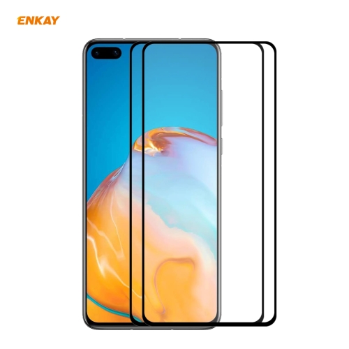 

For Huawei P40 2 PCS ENKAY Hat-Prince Full Glue 0.26mm 9H 2.5D Tempered Glass Full Coverage Film