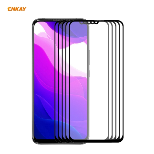 

For Xiaomi Mi 10 Lite /Redmi 10X 5G 5 PCS ENKAY Hat-Prince Full Glue 0.26mm 9H 2.5D Tempered Glass Full Coverage Film