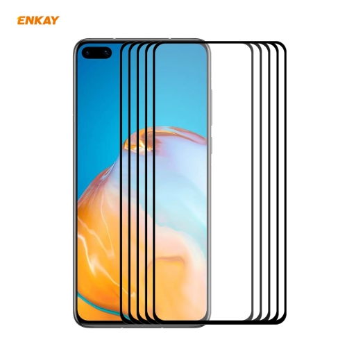 

For Huawei P40 5 PCS ENKAY Hat-Prince Full Glue 0.26mm 9H 2.5D Tempered Glass Full Coverage Film