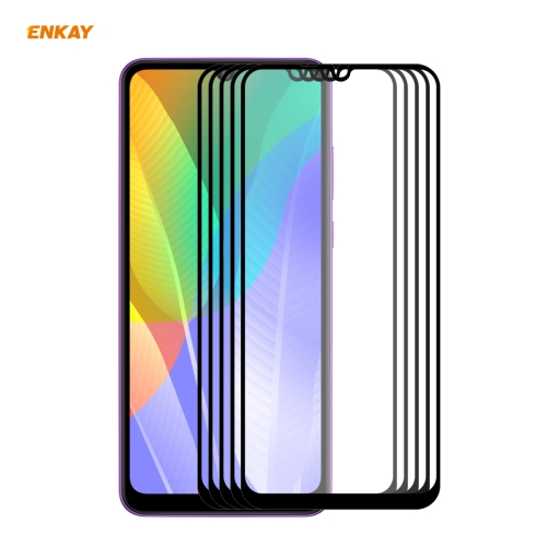 

For Huawei Y6p 5 PCS ENKAY Hat-Prince Full Glue 0.26mm 9H 2.5D Tempered Glass Full Coverage Film