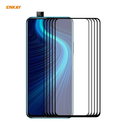 

For Huawei Honor X10 5G 5 PCS ENKAY Hat-Prince Full Glue 0.26mm 9H 2.5D Tempered Glass Full Coverage Film