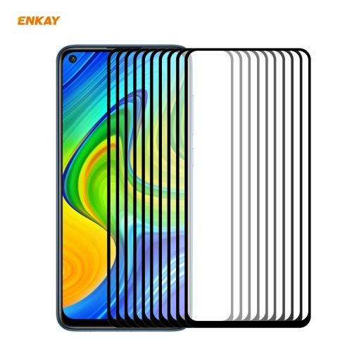 

For Redmi 10X 4G / Redmi Note 9 10 PCS ENKAY Hat-Prince Full Glue 0.26mm 9H 2.5D Tempered Glass Full Coverage Film