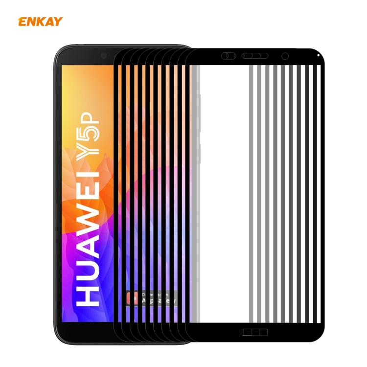 

For Huawei Y5p 10 PCS ENKAY Hat-Prince Full Glue 0.26mm 9H 2.5D Tempered Glass Full Coverage Film