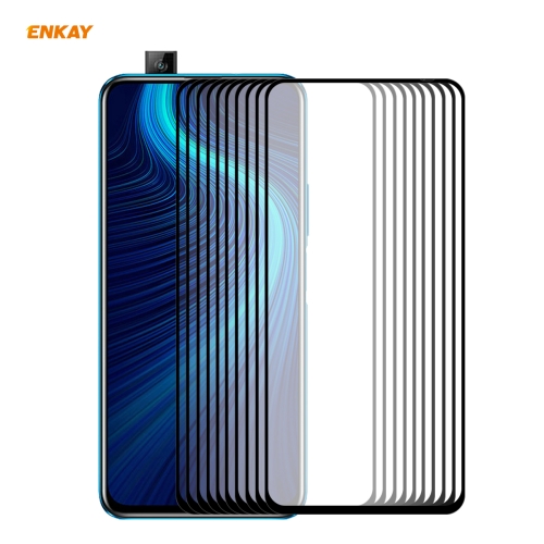 

For Huawei Honor X10 5G 10 PCS ENKAY Hat-Prince Full Glue 0.26mm 9H 2.5D Tempered Glass Full Coverage Film