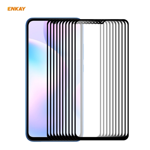 

For Redmi 9 / 9A / 9C 10 PCS ENKAY Hat-Prince Full Glue 0.26mm 9H 2.5D Tempered Glass Full Coverage Film