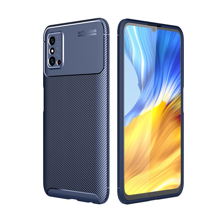 

For Huawei Honor X10 Max Carbon Fiber Texture Shockproof TPU Case(Blue)