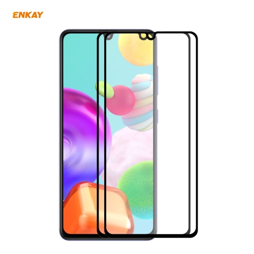 

For Samsung Galaxy A41 2 PCS ENKAY Hat-Prince Full Glue 0.26mm 9H 2.5D Tempered Glass Full Coverage Film