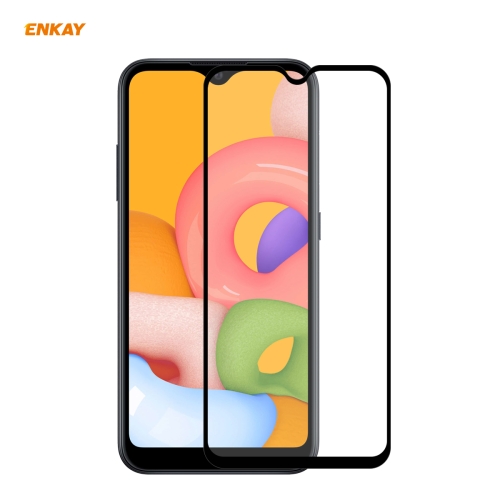 

For Samsung Galaxy A01 ENKAY Hat-Prince Full Glue 0.26mm 9H 2.5D Tempered Glass Full Coverage Film