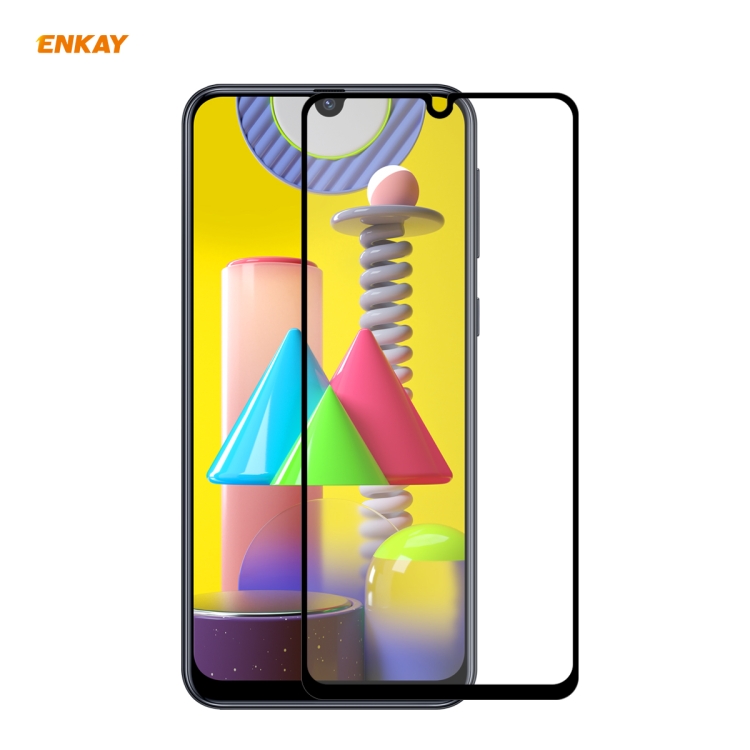 

For Samsung Galaxy M31 / M21 ENKAY Hat-Prince Full Glue 0.26mm 9H 2.5D Tempered Glass Full Coverage Film