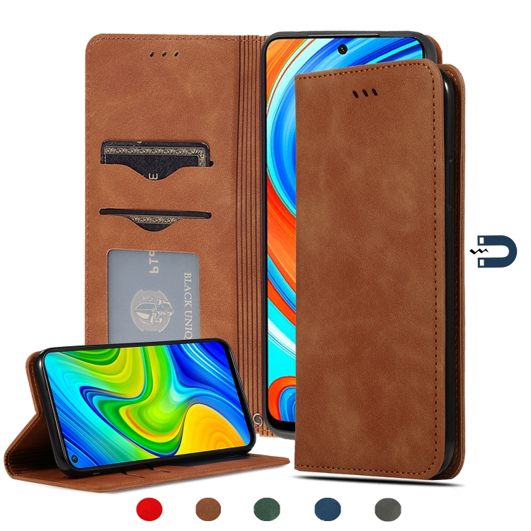 

For Xiaomi Poco M2 Pro Retro Skin Feel Business Magnetic Horizontal Flip Leather Case(Brown)