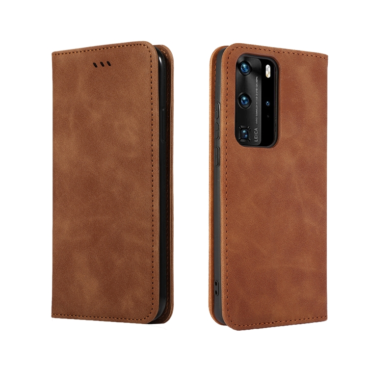 

For Huawei P40 Pro Retro Skin Feel Business Magnetic Horizontal Flip Leather Case(Brown)