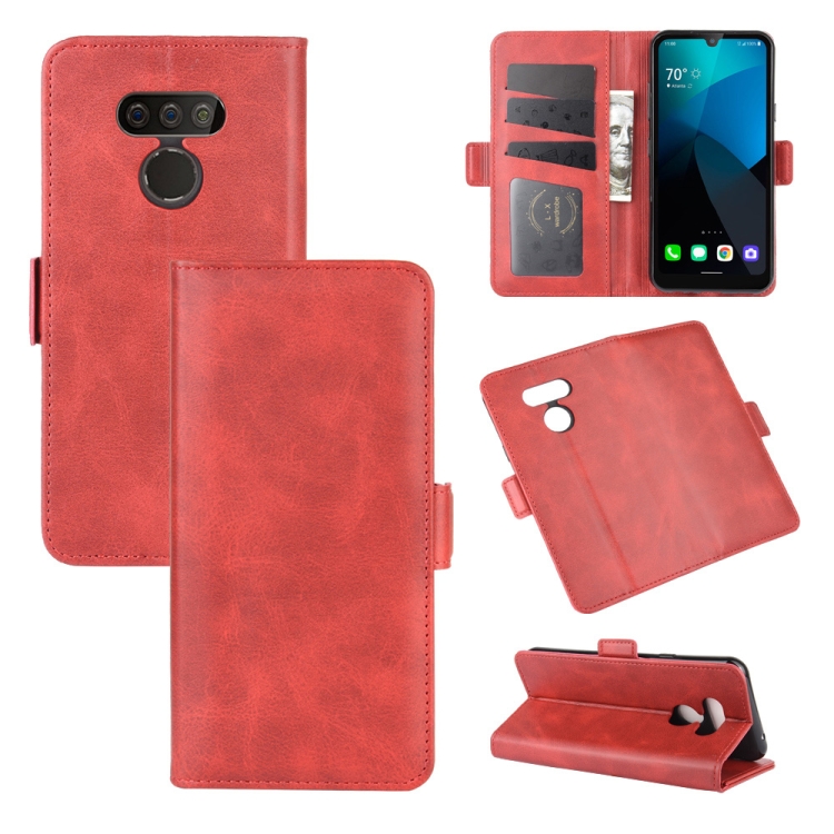 

For LG harmony 4 Dual-side Magnetic Buckle Horizontal Flip Leather Case with Holder & Card Slots & Wallet(Red)
