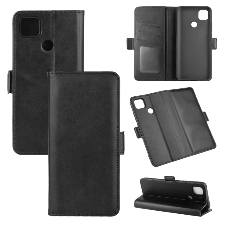 

For Xiaomi Redmi 9C Dual-side Magnetic Buckle Horizontal Flip Leather Case with Holder & Card Slots & Wallet(Black)
