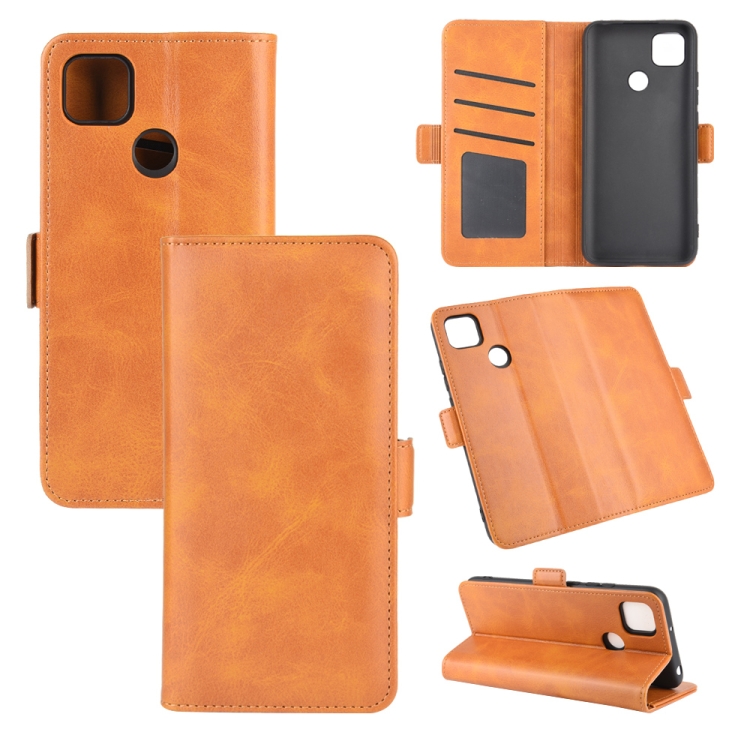 

For Xiaomi Redmi 9C Dual-side Magnetic Buckle Horizontal Flip Leather Case with Holder & Card Slots & Wallet(Yellow)