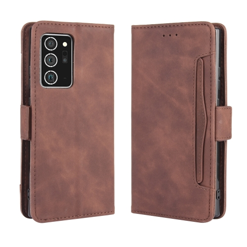 

For Samsung Galaxy Note20 Ultra Wallet Style Skin Feel Calf Pattern Leather Case with Separate Card Slot(Brown)