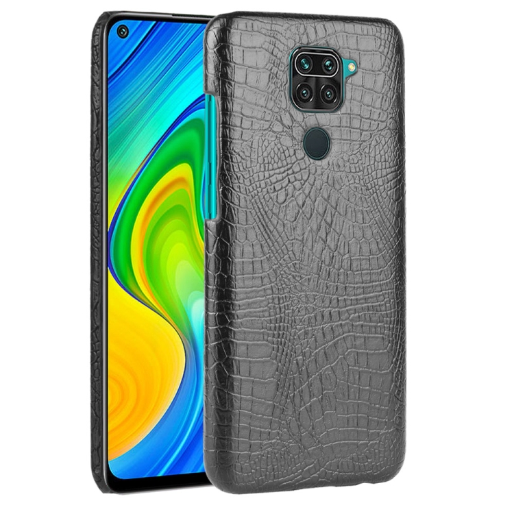 

For Xiaomi Redmi Note 9 / Redmi 10X 4G Shockproof Crocodile Texture PC + PU Case(Black)