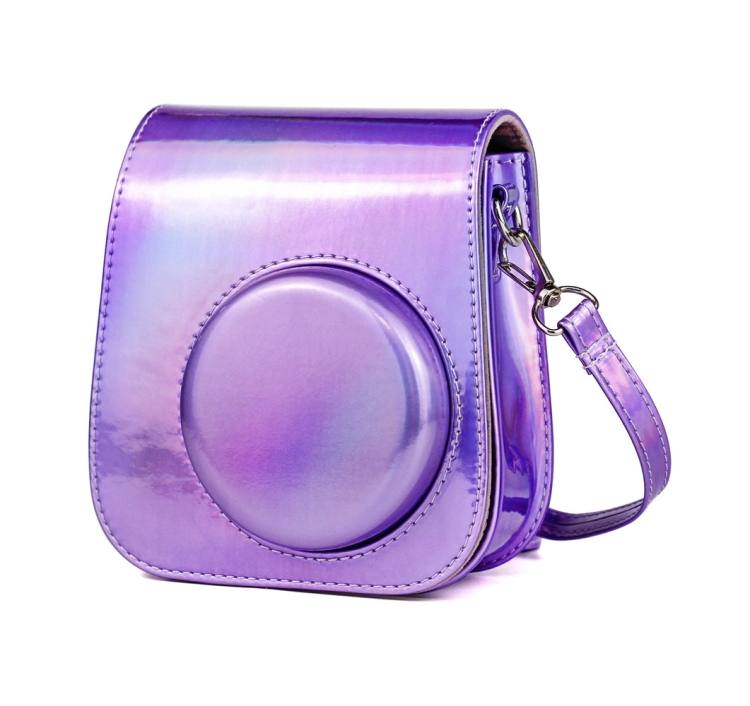 

Richwell Portable Aurora PU Leather Camera Case Camera Bag with Shoulder Strap, Suitable for Fujifilm Instax Mini 11(Purple)