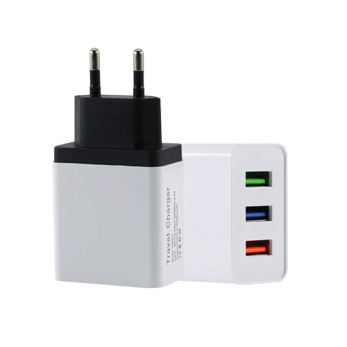 

2 A 3USB Mobile Phone Travel Charger EU Plug(black)