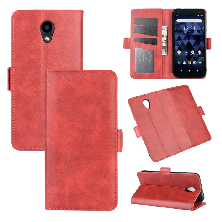 

For Kyocera DIGNO BX Dual-side Magnetic Buckle Horizontal Flip Leather Case with Holder & Card Slots & Wallet(Red)
