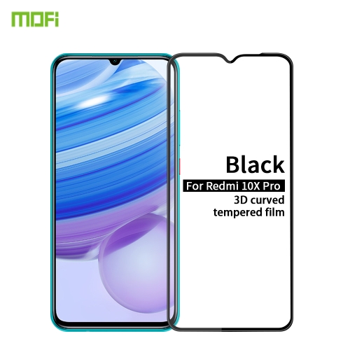 

For Xiaomi Redmi 10X Pro MOFI 9H 3D Explosion-proof Curved Screen Tempered Glass Film(Black)