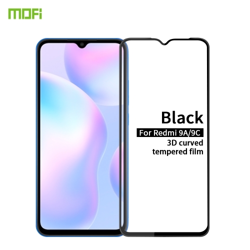 

For Xiaomi Redmi 9A / 9C MOFI 9H 3D Explosion-proof Curved Screen Tempered Glass Film(Black)