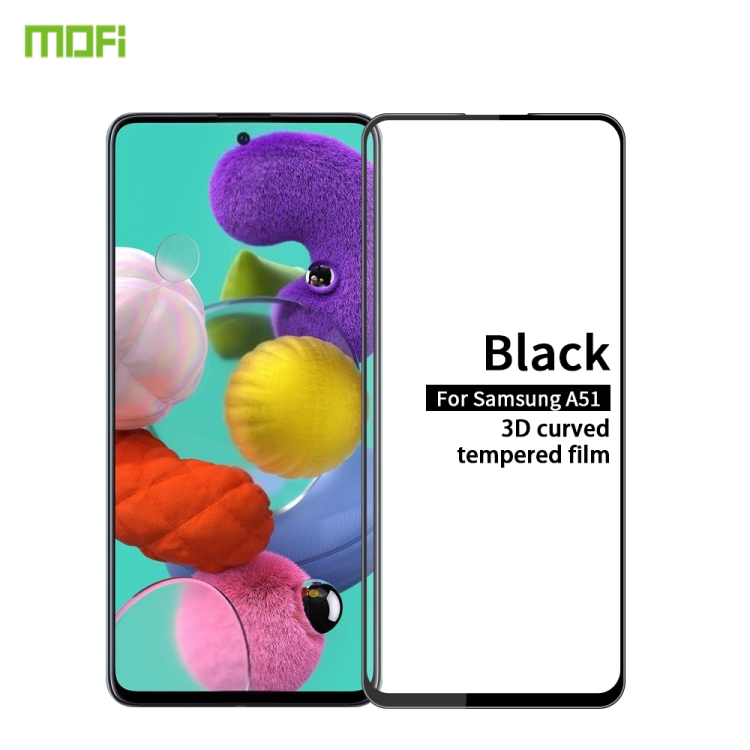 

For Samsung Galaxy A51 MOFI 9H 3D Explosion-proof Curved Screen Tempered Glass Film(Black)