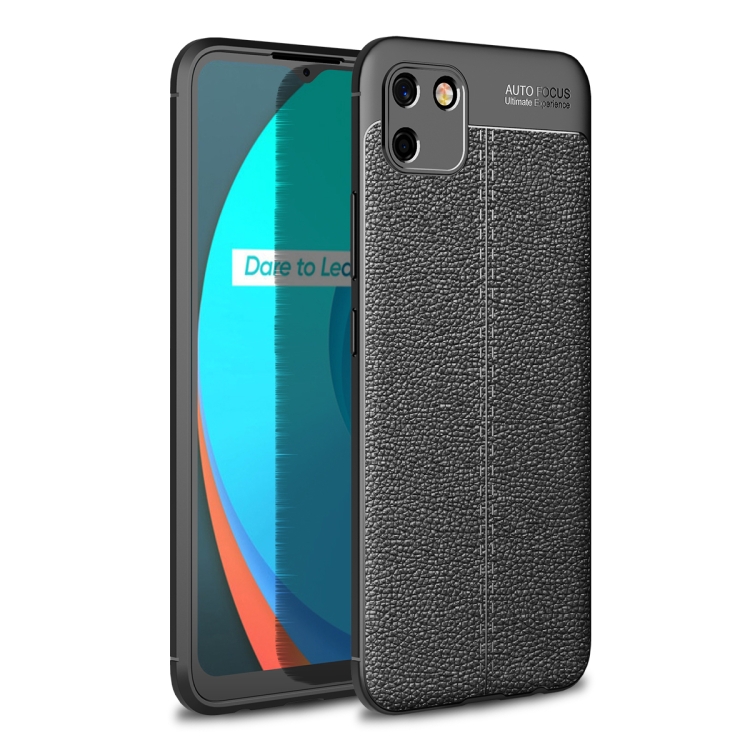 

For OPPO Realme C11 Litchi Texture TPU Shockproof Case(Black)