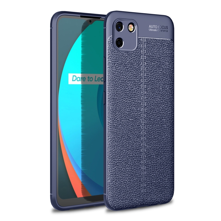 

For OPPO Realme C11 Litchi Texture TPU Shockproof Case(Navy Blue)