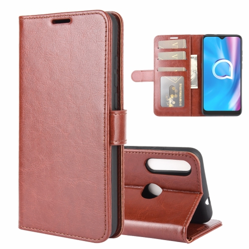

For Alcatel 1SE 2020 R64 Texture Single Horizontal Flip Protective Case with Holder & Card Slots & Wallet& Photo Frame(Brown)