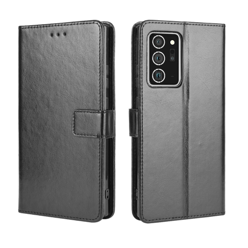 

For Samsung Galaxy Note20 Ultra Retro Crazy Horse Texture Horizontal Flip Leather Case with Holder & Card Slots & Lanyard(Black)