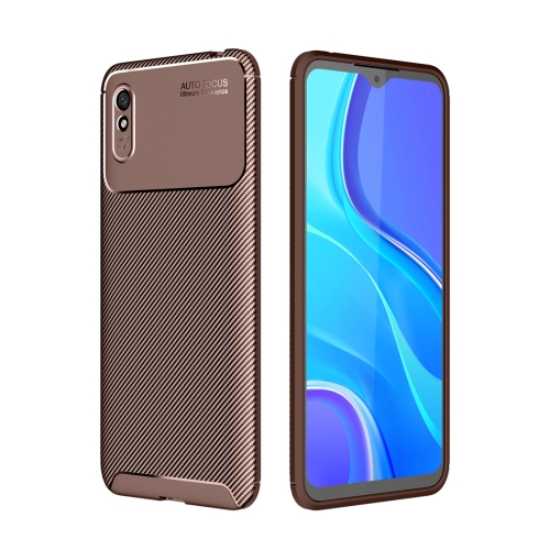 

For Xiaomi Redmi 9A Carbon Fiber Texture Shockproof TPU Case(Brown)