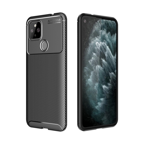 

For Google Pixel 5 XL Carbon Fiber Texture Shockproof TPU Case(Black)