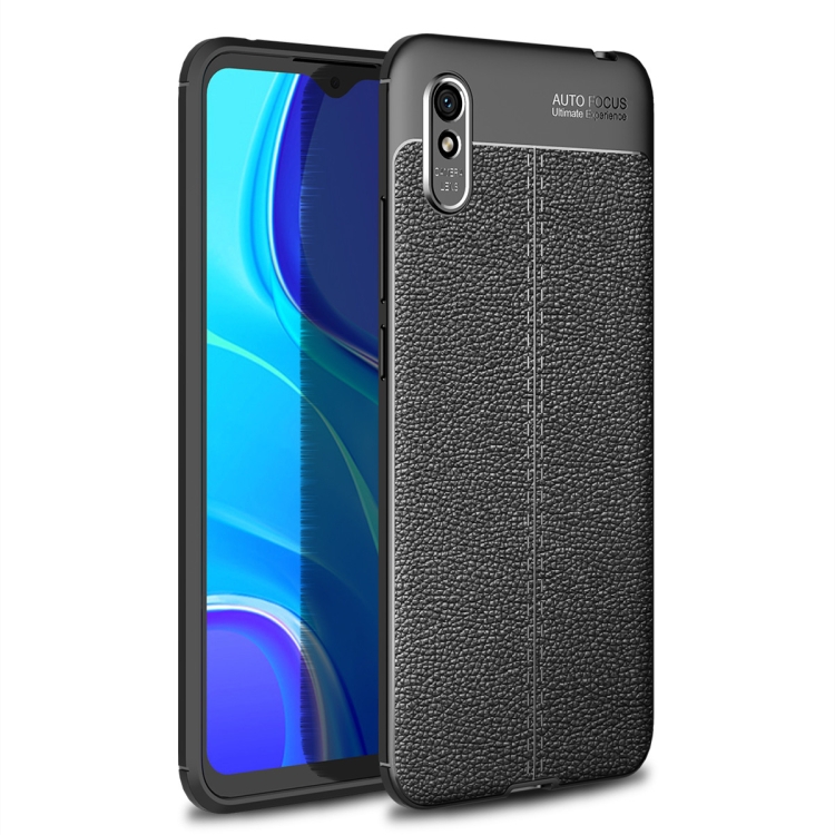 

For Xiaomi Redmi 9A Litchi Texture TPU Shockproof Case(Black)