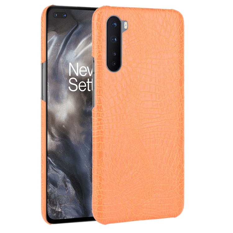 

For OnePlus Nord Shockproof Crocodile Texture PC + PU Case(Orange)