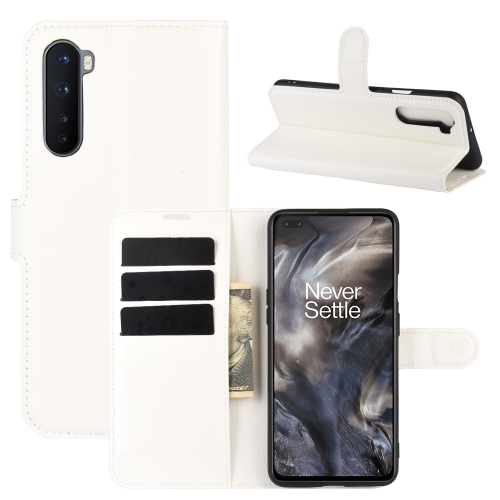 

For OnePlus Nord Litchi Texture Horizontal Flip Protective Case with Holder & Card Slots & Wallet(White)