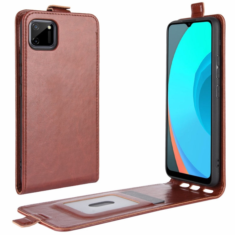 

For OPPO Realme C11 R64 Texture Single Vertical Flip Leather Protective Case with Card Slots & Photo Frame(Brown)