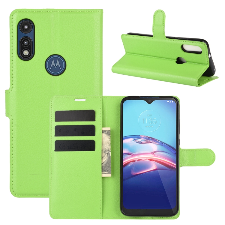 

For Motorola Moto E 2020 Litchi Texture Horizontal Flip Protective Case with Holder & Card Slots & Wallet(Green)