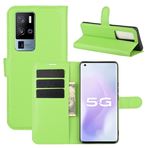 

For Vivo X50 Pro+ Litchi Texture Horizontal Flip Protective Case with Holder & Card Slots & Wallet(Green)