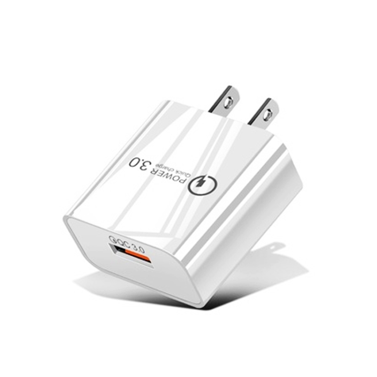 

Mini QC3.0 USB 18W Mobile Phone Tablet Universal Fast Charger, US Plug(White)