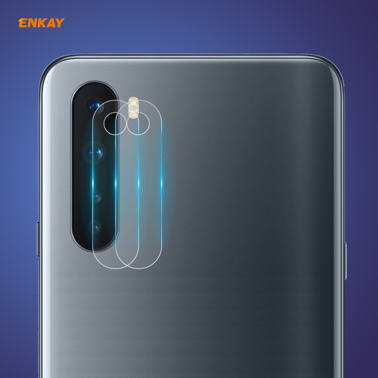 

For OnePlus Nord 2 PCS Hat-Prince ENKAY 0.2mm 9H 2.15D Round Edge Rear Camera Lens Tempered Glass Film Protector