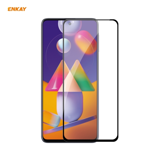 

For Samsung Galaxy M31s ENKAY Hat-Prince Full Glue 0.26mm 9H 2.5D Tempered Glass Full Coverage Film