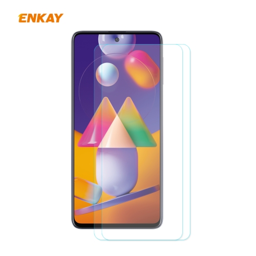 

For Samsung Galaxy M31s 2 PCS ENKAY Hat-Prince 0.26mm 9H 2.5D Curved Edge Tempered Glass Film