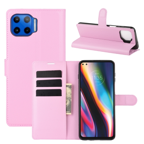 

For Motorola Moto G 5G Plus Litchi Texture Horizontal Flip Protective Case with Holder & Card Slots & Wallet(Pink)