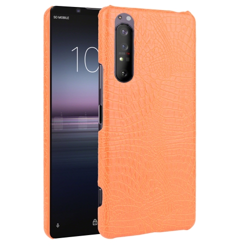 

For Sony Xperia 1 II Shockproof Crocodile Texture PC + PU Case(Orange)