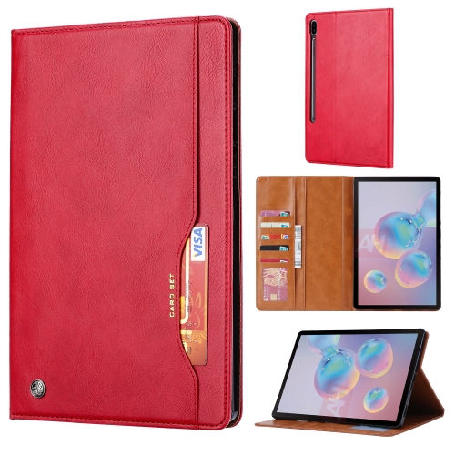 

For Samsung Galaxy Tab S7 / T870 / T875 Knead Skin Texture Horizontal Flip Leather Case with Photo Frame & Holder & Card Slots & Wallet(Red)