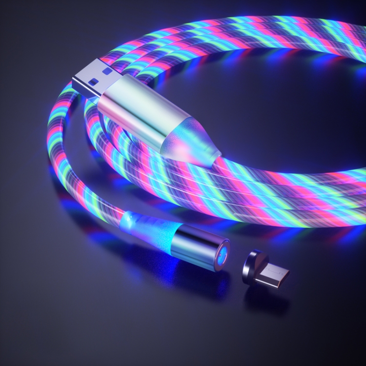 

USB to Type-C / USB-C Magnetic Suction Colorful Streamer Mobile Phone Charging Cable, Length: 1m(Color Light)
