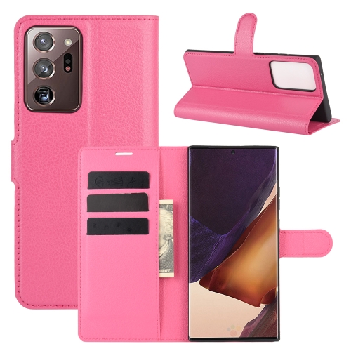 

For Samsung Galaxy Note20 Ultra Litchi Texture Horizontal Flip Protective Case with Holder & Card Slots & Wallet(Rose Red)