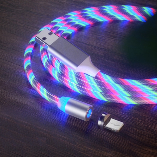 

USB to 8 Pin Magnetic Suction Colorful Streamer Mobile Phone Charging Cable, Length: 1m(Color Light)